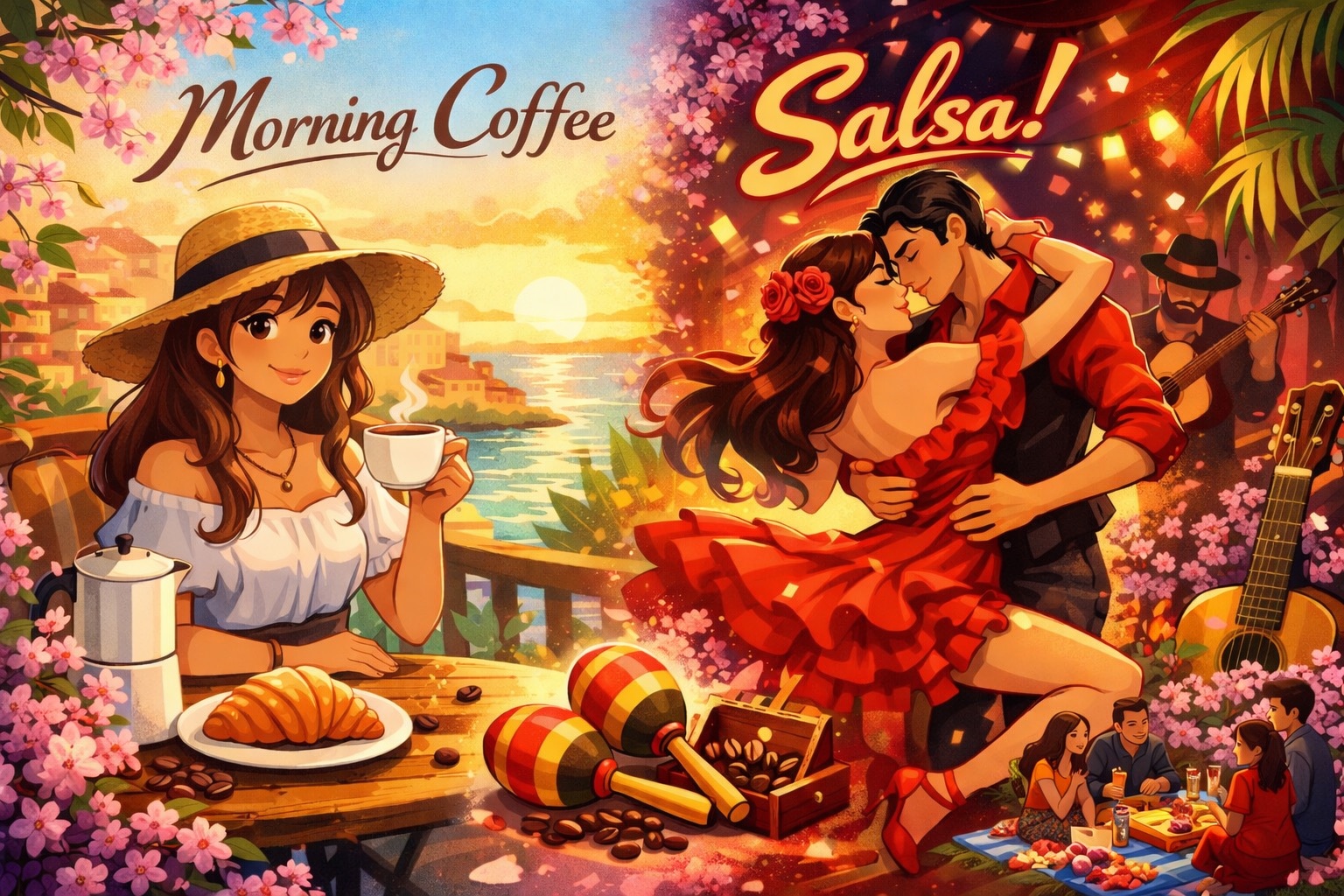 モーニングコーヒー花見サルサ