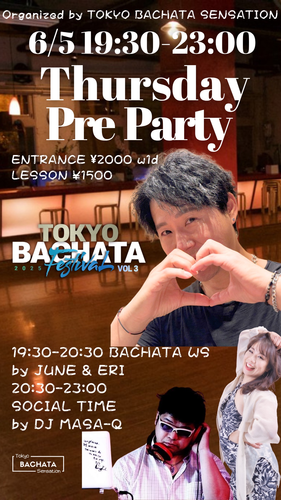 6/5(木)　🎉【Thursday Pre Party | TOKYO BACHATA FESTIVAL Vol.3】🎉