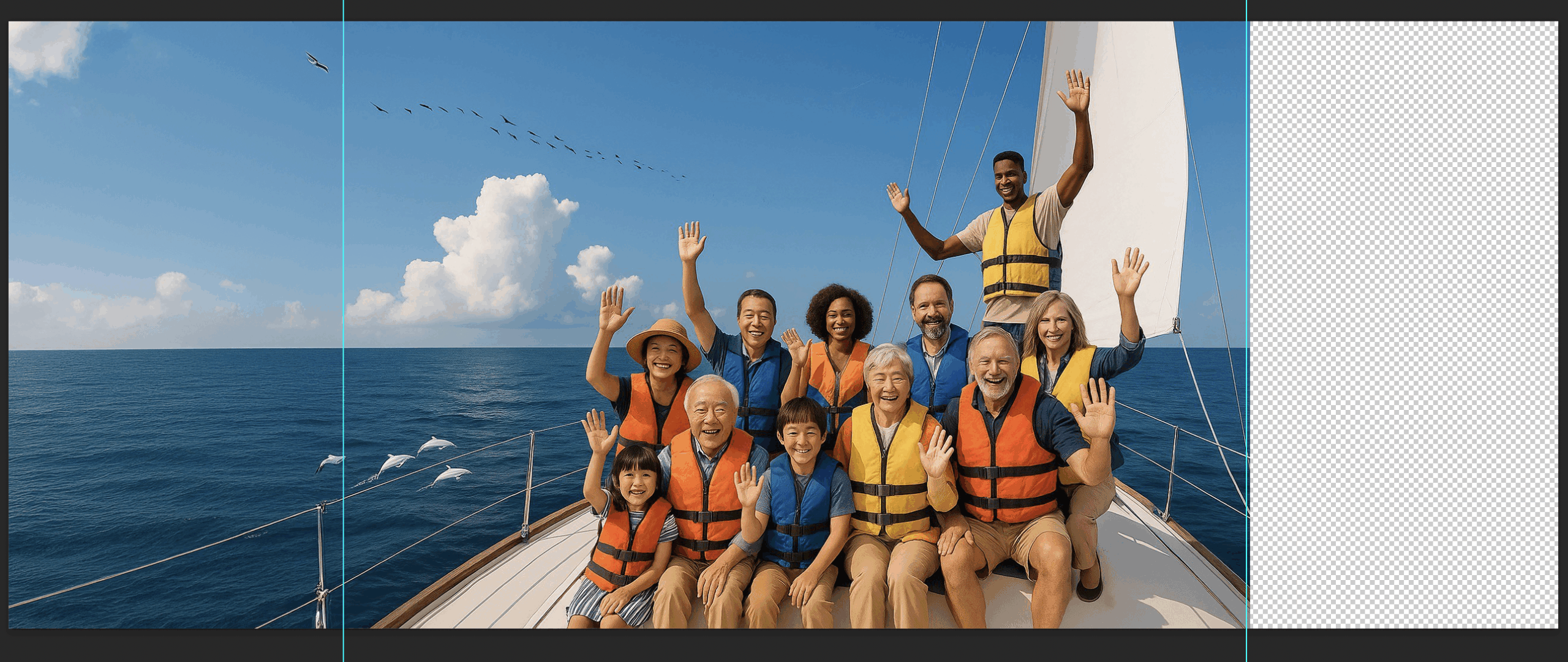 「生成塗りつぶし」ボタンを押し、プロンプトを空欄のまま「生成」