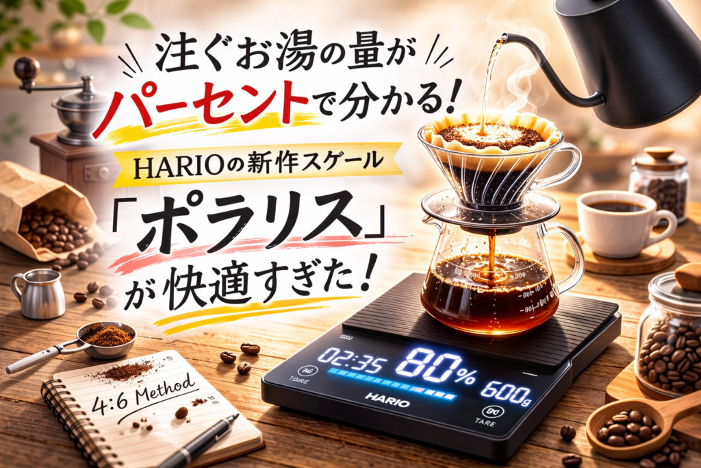 注ぐお湯の量がパーセントで分かる!HARIOの新作スケール「ポラリス」が快適すぎた話