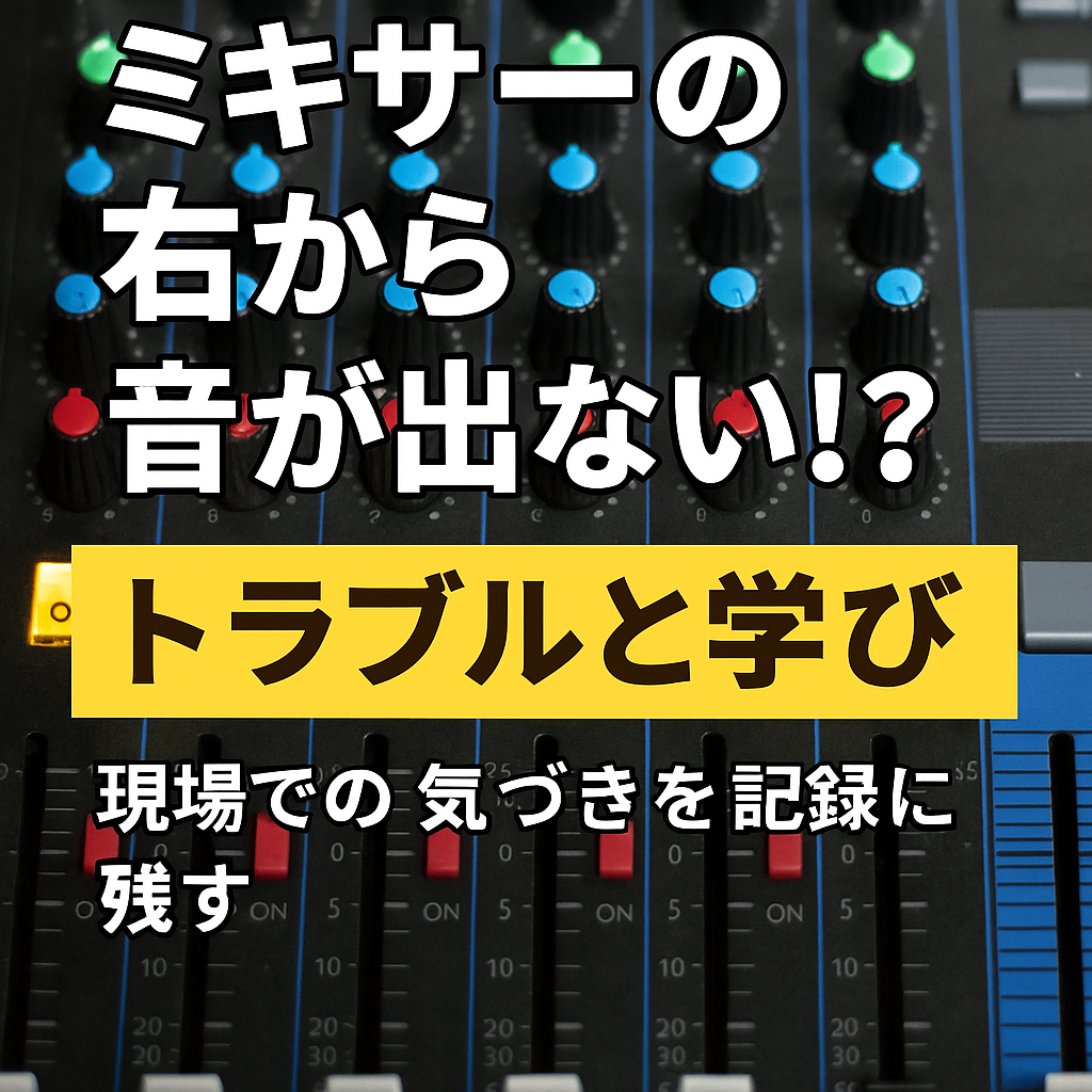 🎛️ ミキサーの右から音が出ない！？現場で起きたトラブルと学び