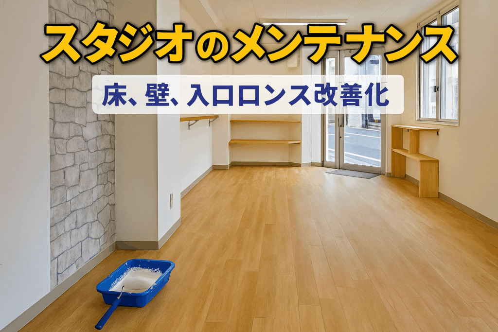 スタジオのメンテナンス　床、壁、入口