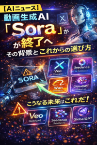 【AIニュース】動画生成AI「Sora」が終了へ その背景とこれからの選び方