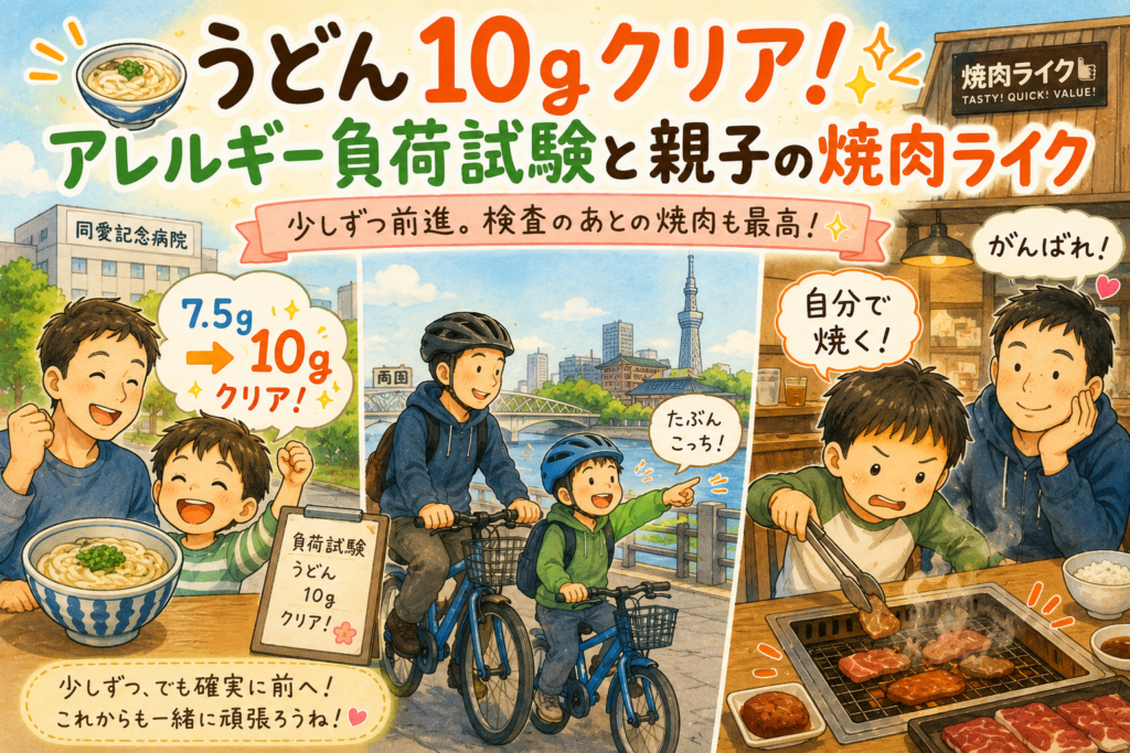 うどんの負荷試験と焼肉
