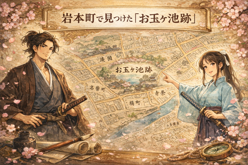 岩本町で見つけた「お玉ヶ池跡」