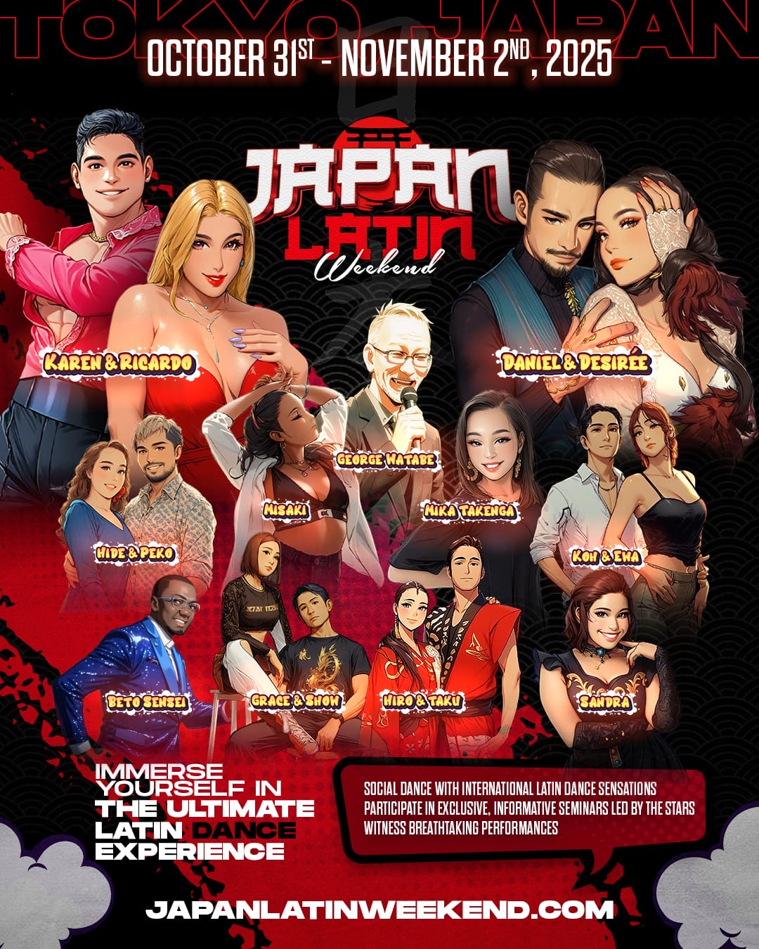 Japan Latin Weekend 2025 – Oct 31(Fri)〜Nov 2(Sun)　世界トップダンサー集結！音楽とダンスの3日間✨